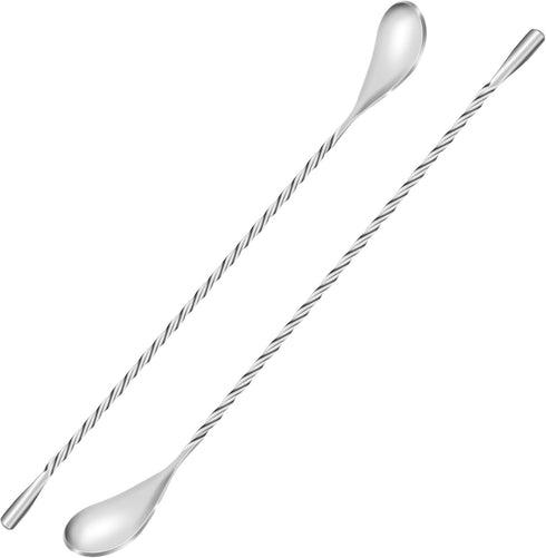 2 Pcs 12 Inch Bar Mixing Spoon Cocktail Spoon Stainless Steel Bar Long Spoon With Spiral Pattern...