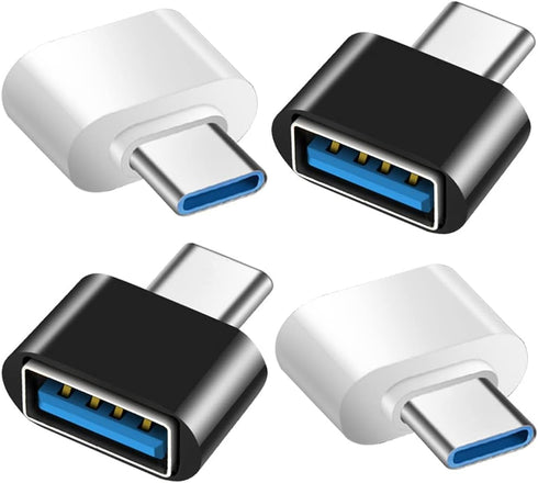 USB C to USB Adapter 4 Pack, USB Female to USB C Male OTG Adapter, USB C Adapter Compatible with MacBook Pro, Samsung Galaxy, Type-C Phones, Lapto...