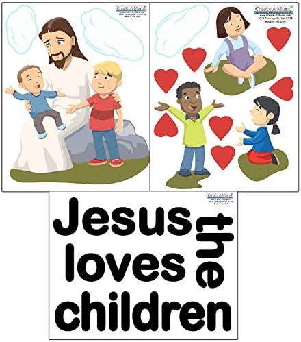Kids Wall Decals for Church Classroom Decoration Nursery Wall Art Decor Stickers Christian Bible Verse Kids Ministry Room Vinyl Peel n Stick (Jesu...