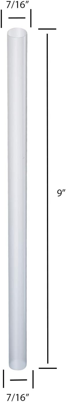 Clear Jumbo Smoothie Straws, Clear Disposable Wide-mouthed Large Milkshake Straws 9'' Inches High/Tall 100 pack...