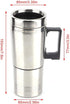 Qiilu Car Electric Kettle, 12V 350ml+150ml Stainless Steel Portable Car Electric Heating Mug Drinking Cup Travel Kettle Water Boiler for Water Tea...