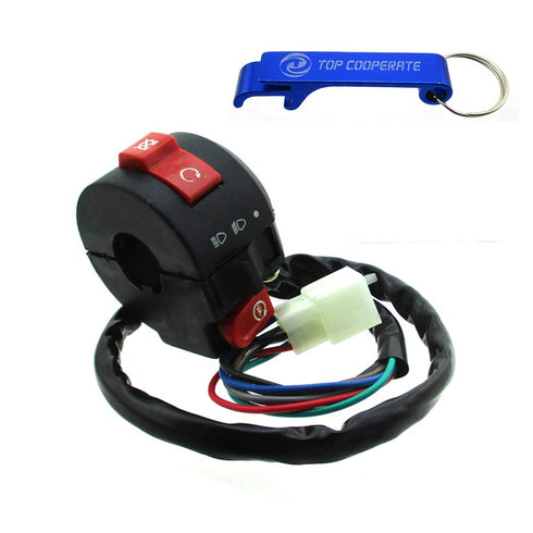 TC-Motor 7-pin Male Kill Starter Light Switch Assembly Without The Choke Lever Fits 7/8" Handlebar for Sunl Roketa Coolster 50cc 70cc 110cc 125cc ...