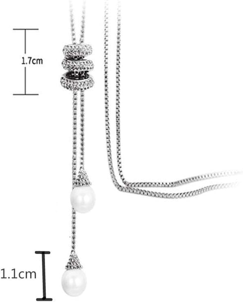 Cathercing Spiral Pearl Pendant Long Necklace for Women Sweater Chain Statement Necklace Choker Adjustable Elegant Jewelry Crystal Accessories Dre...