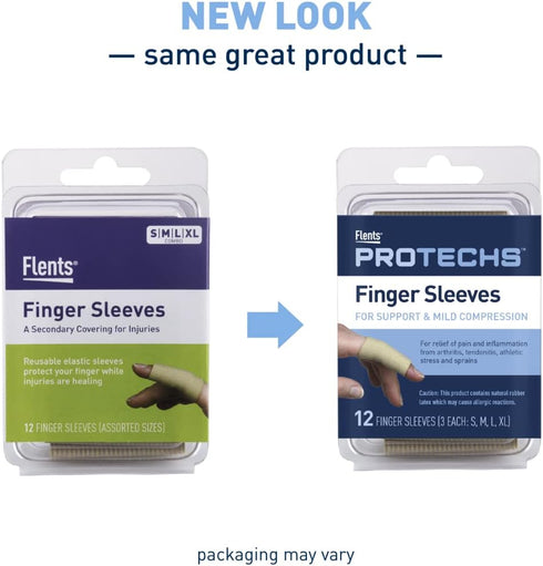 Flents Finger Sleeves, Pain Relief for Arthritis, Inflammation, Tendonitis & Athletic Stress, Plastic Wrap for Support & Compression, Assorted Siz...