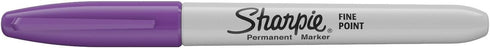 Sharpie Permanent Markers, Fine Point, Purple, Box of 12...
