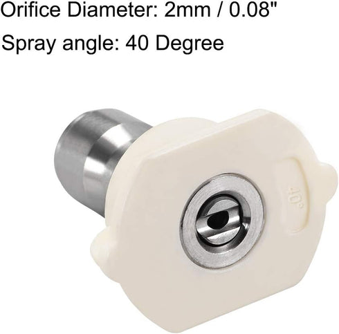 uxcell Pressure Washer Spray Nozzle Tips, 1/4" Stainless Steel (40 Degree, 2mm Orifice Diameter)...