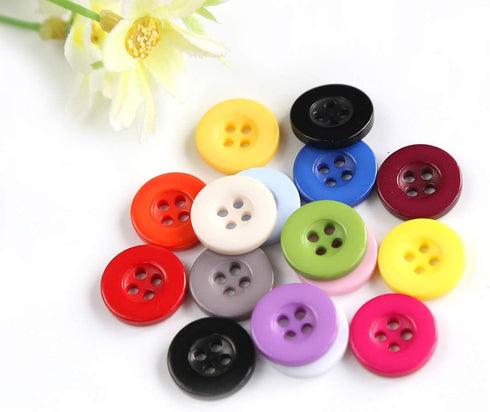 5/8 Inch (15mm) Mix 15 Colors Buttons for Sewing 4 Holes Resin Button for Crafts Scrapbooking Pack of 300 PCS with Box (Each Color 20 PCS)...