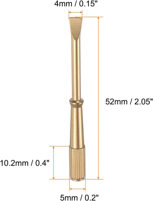 2pcs Mini Bracelet Screwdriver 4mm Titanium Steel Slotted Screw Driver with 5mm Width Non-slip Handle for Bracelet Repair Screwdriver Tools, Gold ...
