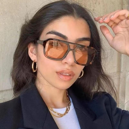 Retro Square Aviator Sunglasses for Women Men Vintage Trendy Rectangle 70s Sun Glasses...