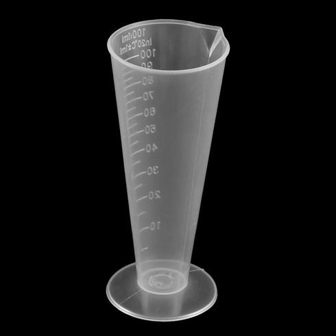 YXQ 100mL Plastic Graduated Measuring Cup Capacity Beaker Cone Shape Round Base Labs Kitchen Clear, 2Pcs...