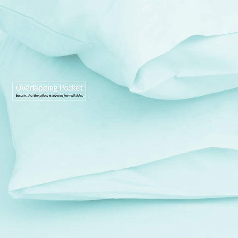 Nestl Body Pillow Cover - Soft Microfiber Pillowcase - Lightweight Light Blue - 20x54 Inches - Envelope Closure, Set of 2...