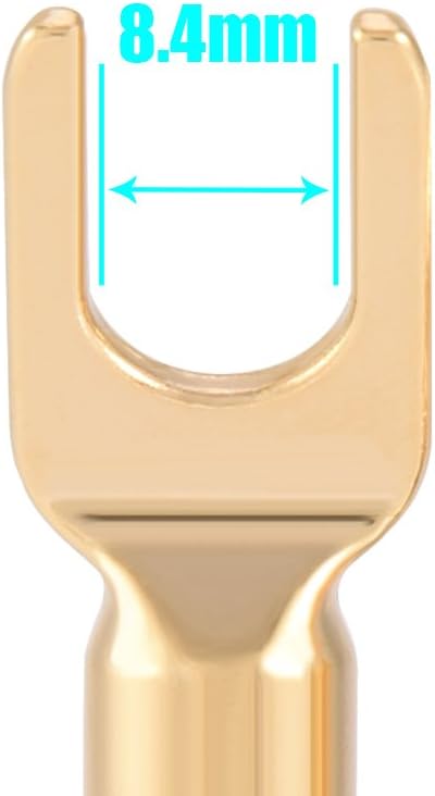 Banana Plugs for Speaker Wire,6 Pcs 24K Gold Plated Pure Copper Y Plug Spade Connector 4mm Banana U Fork 45 Degree Speaker Wire Connector...