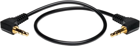 Tripp Lite (P312-001-2RA) 3.5mm Mini Stereo Audio Cable with Two Right Angle Plugs (M/M), 1-ft, Black...
