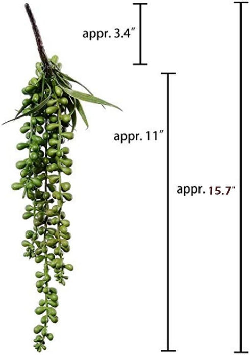 FLIPPED 3 Pack Artificial Plant Succulent Plants Hanging String Pearls Plant Fake Lover Tears Plants ((Green&13.7 in)...