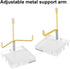 2pcs Clear Acrylic Display Stand Holder, 2.4 x 2.4 x 3.5inch Acrylic Easel Stand Easels Display Stands with Adjustable Metal Arms for Gemstone Fos...