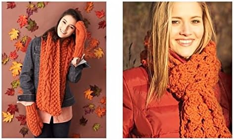 Bernat Softee Chunky Solid Yarn Bundle Super Bulky #6, 3 Skeins Pumpkin 28630......