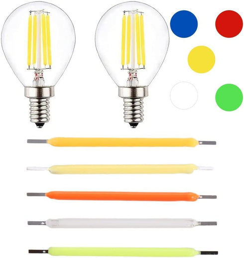 Edison Bulb LED Filament Lamp Parts, DC3V DC12V LED Chip Incandescent Light LED Bead Light Accessories Diodes for Repair LED Bulb Tubt(Warm Light)...