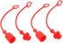 Hydraulic Coupler Dust Cap Plug Set 1/2 ISO-B,CEKER Hydraulic Dust Covers Male Female Quick Connects Fittings,Red Cap with Retention Ring Keeps Ca...