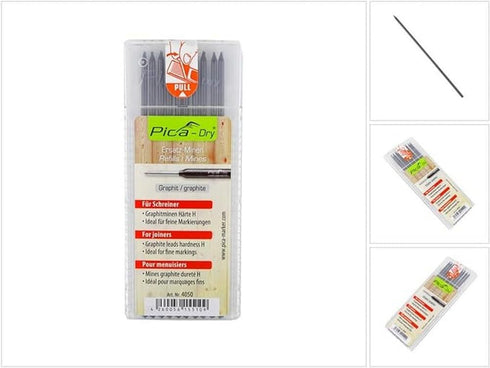 Pica Dry – Pack of 10 Graphite H Leads (with Blister Pack)...