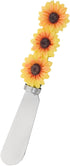 Supreme Housewares Sunflower Cheese Spreaders, Hand-Painted Resin Handles with Stainless Steel Blades for Spreading Cream Cheese, Butter, Jam, or ...