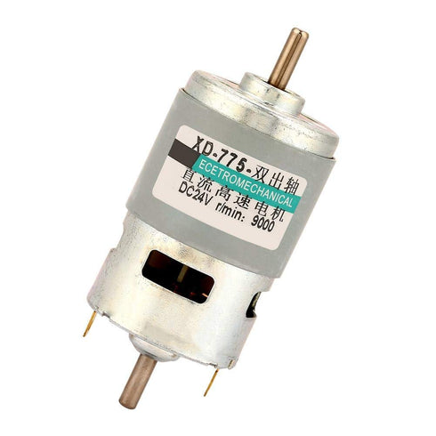 775 DC 12V/24V 50W High Electric Motor, 4500/9000RPM Dual Output Shaft Ball Bearing Electric DC Motor Driver for DIY Parts by Walfron (24V9000RPM)...