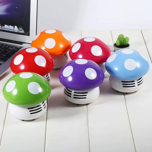 TOPINCN Mushroom Desktop Vacuum Cleaner, Mini Mushroom Shape Cute Desktop Keyboard Corner Dust Vacuum Cleaner Sweeper for Home School Office(Red)...