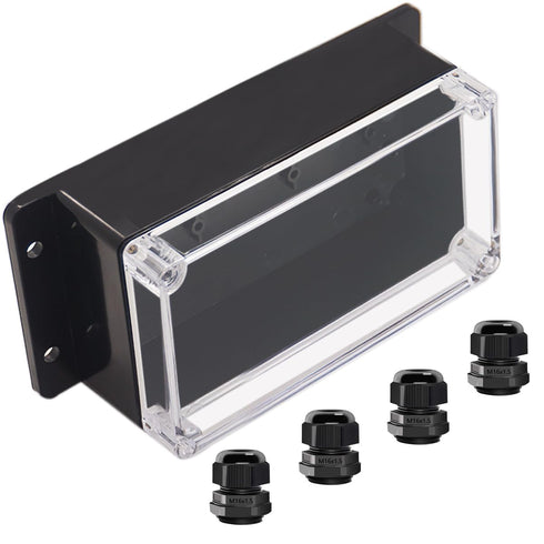 Junction Box IP65 Waterproof ABS Plastic Electrical Project Case Power Junction Boxes, Clear Cover Project Box with Fixed Ear 6.22x3.54x2.36 inch ...