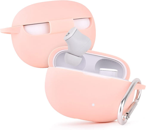 AIRSPO Silicone Case Compatible with Beats Studio Buds Case 2021 Soft Protective Cover for Beats Wireless Earbuds with Keychain (Pink)...