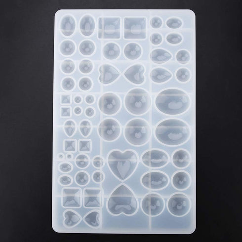 Jewelry Casting Molds,DIY Silicone Mold Beads Making Jewelry Necklace Bracelet Resin Pendant Drop Craft Tool with Round Oval Heart Shape...