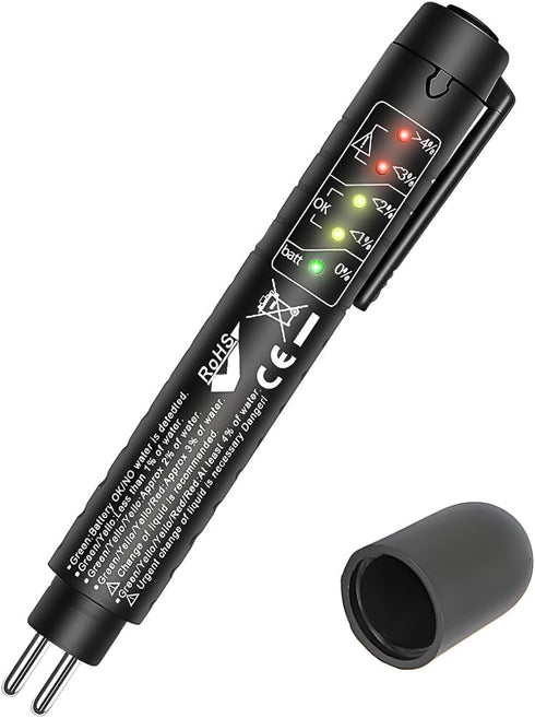 Brake Fluid Liquid Tester Pen, Auto Brake Diagnostic Testing Tool with 5 LED Indicators, Hydraulic Fluid Liquid Oil Moisture Analyzer, Car Accesso...