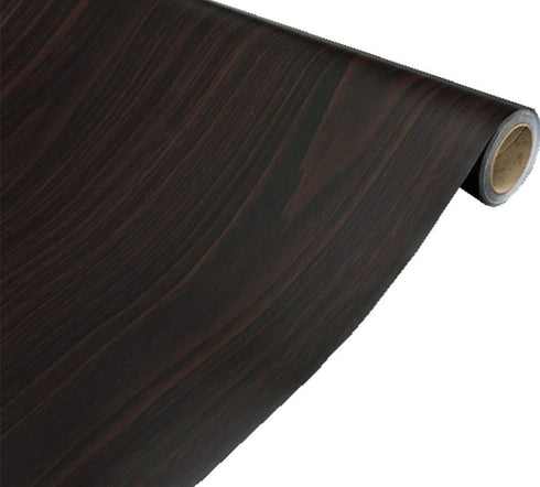 Teemall Black Brown Wood Grain Contact Paper Self Adhesive Shelf Liner Dresser Drawer Cabinet Sticker 15.6 by 79in ?Black Brown Maple Wood ?...
