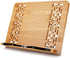 XL Large Size Bamboo Book Stand Cookbook Holder Reading Desk Bookrest with 5 Adjustable Height, Foldable Tray and Page Paper Clip Portable Sturdy ...