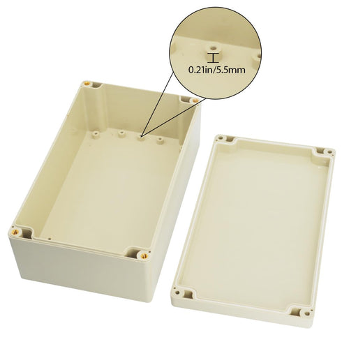 LeMotech Waterproof Dustproof IP65 ABS Plastic Junction Box Universal Electric Project Enclosure Pale Gray 7.9 x 4.7 x 2.95 inch (200 x 120 x 75 m...
