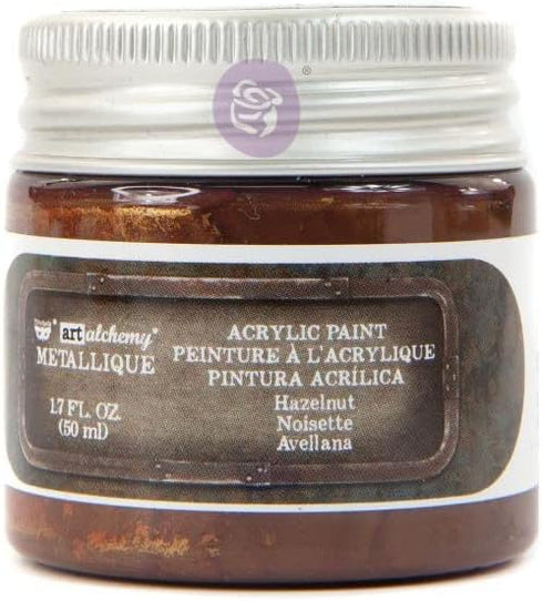 Prima Marketing Finnabair Art Alchemy Metallique Acrylic Paint 1.7oz-Hazelnut...
