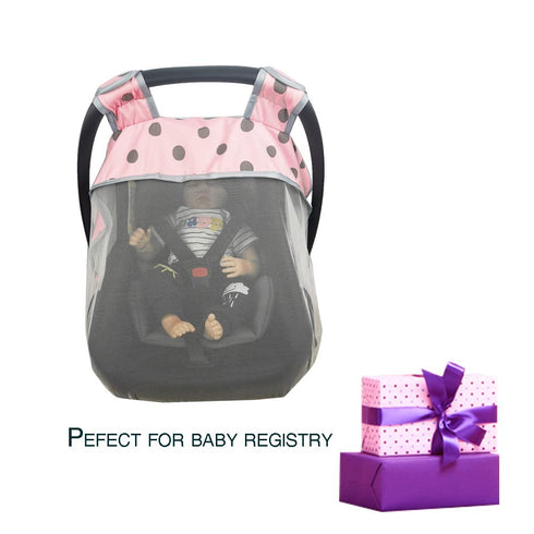 Mosquito Net for Baby Car Seats –Car seat net for Newborn Carrier-Breathable mesh net for Infant Car Seats, Carrier, Elastic Edge, Kick proof, Pol...