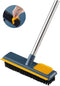 Floor Scrubbing Brush with Long Handle,Squeegee and Comb?Hard Bristle Sweeping Broom for Tiles,Cleaning Pet Hairs, Sofa, Window, Carpet, Bathroom ...