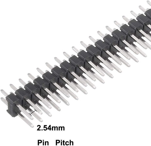 uxcell 20Pcs 2.54mm Pitch 40-Pin 12mm Length Double Row Straight Connector Pin Header Strip for Prototype Shield...