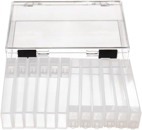 Craft County Flip Top Storage System Box | 12 Clear Plastic Organizing Containers | 6.25in x 4in x 1.4in...