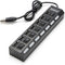 7-Port USB Hub with ON/Off Switch, Black...