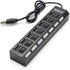 7-Port USB Hub with ON/Off Switch, Black...