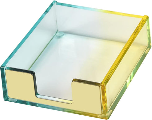 Acrylic Sticky Notes Dispenser Stylish Double Colors Memo Pads Holder Desk Organizer for 3×3 Inches Sticky Note Pads (DC-1)...