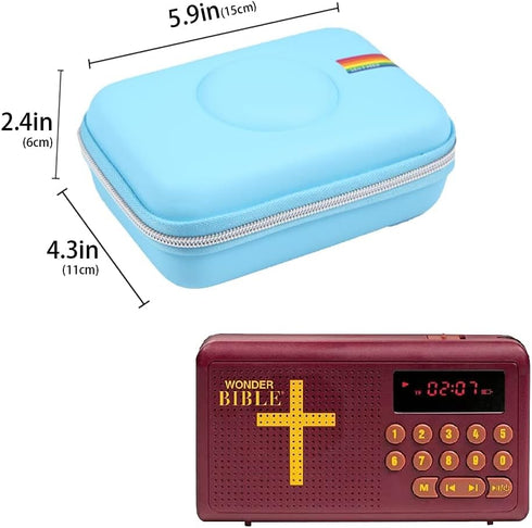 Leayjeen Travel Carry Case Compatible with WONDER BIBLE NIV- The Talking Audio Bible Player (New International Version)(Case Only)(Blue)......
