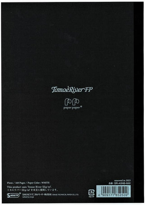 Tomoe River FP (52g/m2) Notebook by SANZEN, 5.85" x 8.27", 160 pages (80-Sheet), Soft Cover, Unruled, White (SR-A5NB-MW)...