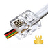 RJ11 6P4C Pass Through Connectors(25 Pieces Pack) Telephone Line Cable Wire Male Plug, AV00501...