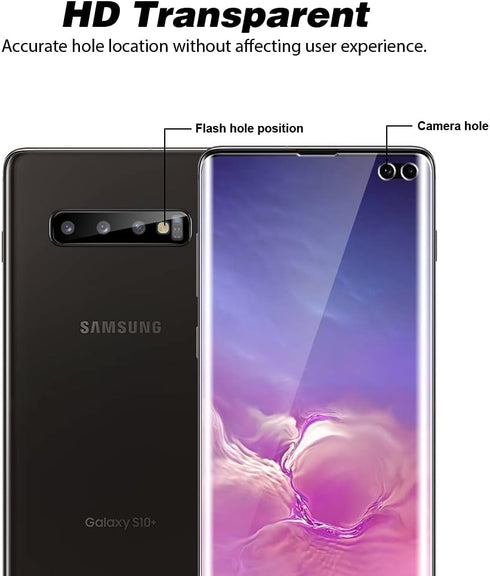 TOCOL 2+2 Pack Fit for Samsung Galaxy S10 Plus - 2 Pack TPU Screen Protector and 2 Pack Camera Lens Protector, Alignment Frame, Easy Installation,...