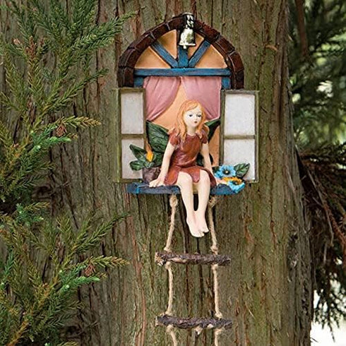 Fairy Angel Statue Garden Tree Decoration Resin Angel Figurine Wall Hanging Decor Outdoor Garden Decor for Lawn Yard Patio Windowsill Garden Gifts...