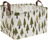 Rectangular Canvas Storage Bins,Waterproof Storage Basket,Collapsible Tree Organizer Bin with Handles for Clothes Storage,Book Bag (Tree)...