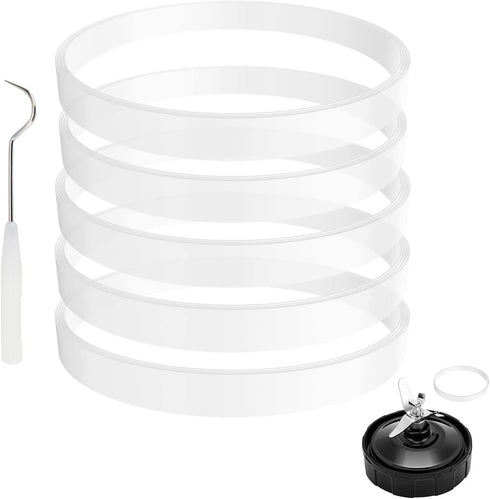 5 Pack Rubber Gaskets Replacement Seal White Ring for Nutri Ninja Blender Replacement for Ninja Auto iQ Pro Extractor CT680 BL456-30 BL480 BL681A ...