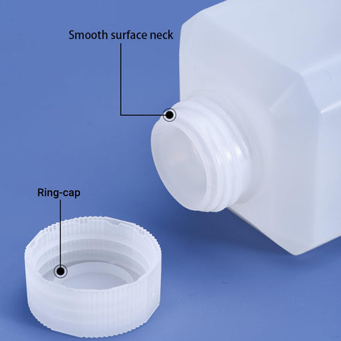 1oz/5 Pcs Plastic Lab Chemical Reagent Bottles, Square Sample Storage Container, Chemical Container Bottle with Inner Ring Cover, Narrow Mouth Sam...