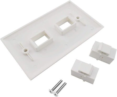 CAT.6 RJ45 Ethernet Wall Plate, OZXNO 1-Pack RJ45 Female to Female Keystone Jack Wallplate Removable Cat6 Inline Coupler Faceplate Compatible with...